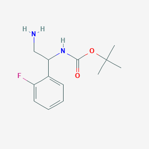 molecular formula C13H19FN2O2 B13621007 tert-butyl N-[2-amino-1-(2-fluorophenyl)ethyl]carbamate 