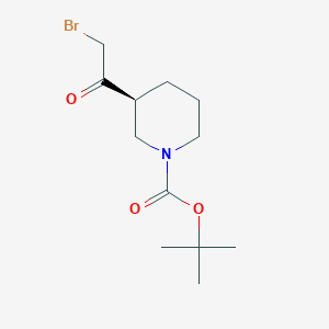 molecular formula C12H20BrNO3 B13621023 tert-butyl(3S)-3-(2-bromoacetyl)piperidine-1-carboxylate 