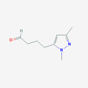 molecular formula C9H14N2O B13621039 4-(1,3-Dimethyl-1h-pyrazol-5-yl)butanal 