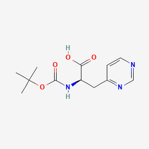 molecular formula C12H17N3O4 B13621044 (2R)-2-{[(tert-butoxy)carbonyl]amino}-3-(pyrimidin-4-yl)propanoic acid CAS No. 1998633-77-4