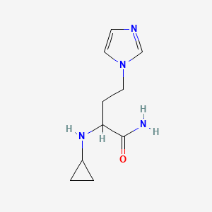 molecular formula C10H16N4O B13621057 2-(Cyclopropylamino)-4-(1h-imidazol-1-yl)butanamide 