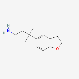 molecular formula C14H21NO B13621072 3-Methyl-3-(2-methyl-2,3-dihydrobenzofuran-5-yl)butan-1-amine 