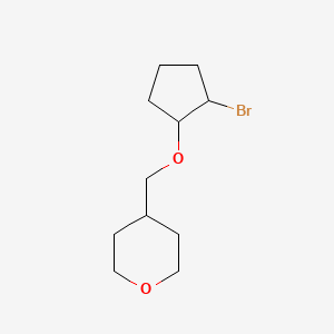 molecular formula C11H19BrO2 B13621093 4-(((2-Bromocyclopentyl)oxy)methyl)tetrahydro-2h-pyran 