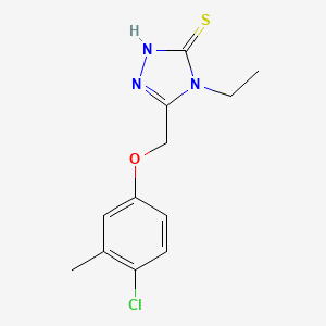 molecular formula C12H14ClN3OS B1362110 5-[(4-chloro-3-methylphenoxy)methyl]-4-ethyl-4H-1,2,4-triazole-3-thiol CAS No. 491647-37-1