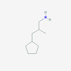 molecular formula C9H19N B13621116 3-Cyclopentyl-2-methylpropan-1-amine 