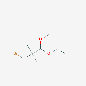 molecular formula C9H19BrO2 B13621142 3-Bromo-1,1-diethoxy-2,2-dimethylpropane 