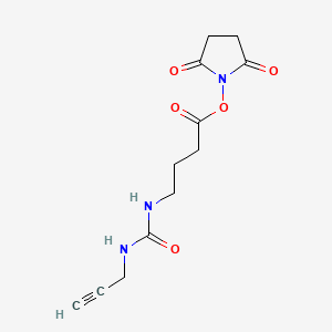 molecular formula C12H15N3O5 B13621150 2,5-Dioxopyrrolidin-1-yl 4-(3-(prop-2-yn-1-yl)ureido)butanoate 