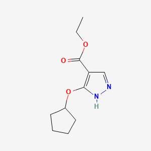 molecular formula C11H16N2O3 B13621154 ethyl3-(cyclopentyloxy)-1H-pyrazole-4-carboxylate 