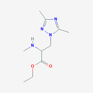 molecular formula C10H18N4O2 B13621170 Ethyl 3-(3,5-dimethyl-1h-1,2,4-triazol-1-yl)-2-(methylamino)propanoate 
