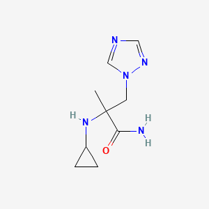 molecular formula C9H15N5O B13621184 2-(Cyclopropylamino)-2-methyl-3-(1h-1,2,4-triazol-1-yl)propanamide 