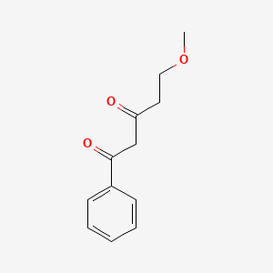 molecular formula C12H14O3 B13621190 5-Methoxy-1-phenylpentane-1,3-dione 