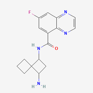 molecular formula C16H17FN4O B13621211 N-{3-aminospiro[3.3]heptan-1-yl}-7-fluoroquinoxaline-5-carboxamide 
