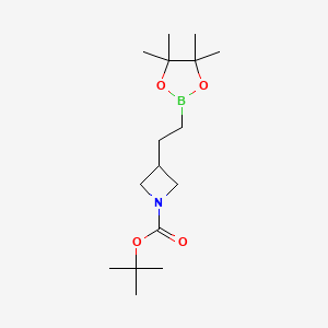 molecular formula C16H30BNO4 B13621241 tert-butyl 3-[2-(4,4,5,5-tetramethyl-1,3,2-dioxaborolan-2-yl)ethyl]azetidine-1-carboxylate 