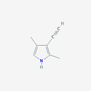 molecular formula C8H9N B13621257 1H-Pyrrole, 3-ethynyl-2,4-dimethyl- 