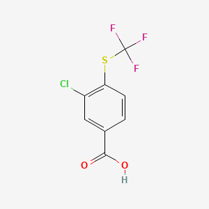 molecular formula C8H4ClF3O2S B13621264 3-Chloro-4-[(trifluoromethyl)sulfanyl]benzoic acid 