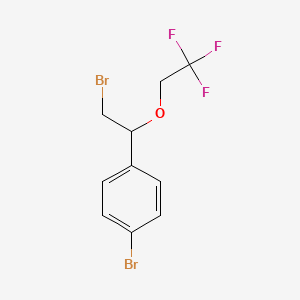 molecular formula C10H9Br2F3O B13621312 1-Bromo-4-(2-bromo-1-(2,2,2-trifluoroethoxy)ethyl)benzene 