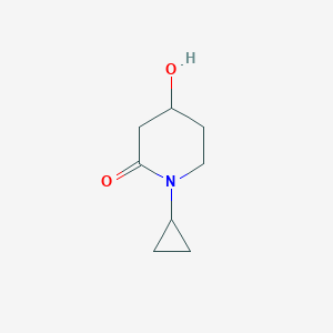 molecular formula C8H13NO2 B13621327 1-Cyclopropyl-4-hydroxypiperidin-2-one 