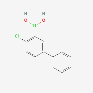 molecular formula C12H10BClO2 B13621360 (2-Chloro-5-phenylphenyl)boronic acid 