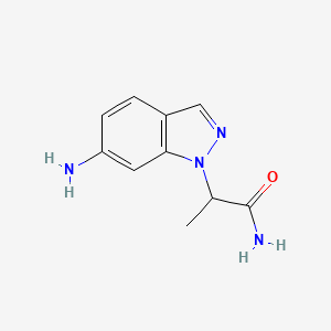 molecular formula C10H12N4O B13621373 2-(6-Amino-1h-indazol-1-yl)propanamide 