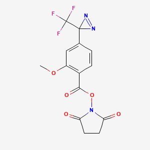 molecular formula C14H10F3N3O5 B13621396 (2,5-Dioxopyrrolidin-1-yl) 2-methoxy-4-[3-(trifluoromethyl)diazirin-3-yl]benzoate 