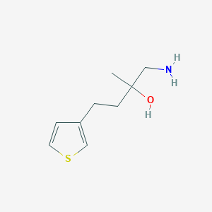 molecular formula C9H15NOS B13621413 1-Amino-2-methyl-4-(thiophen-3-yl)butan-2-ol 