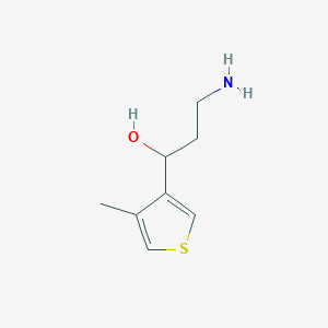 molecular formula C8H13NOS B13621437 3-Amino-1-(4-methylthiophen-3-yl)propan-1-ol 