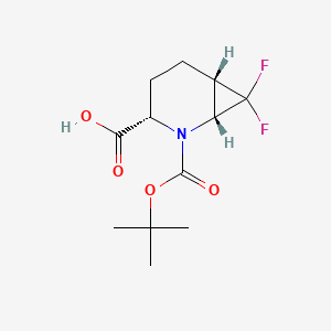 molecular formula C12H17F2NO4 B13621444 (1R,3S,6S)-2-[(tert-butoxy)carbonyl]-7,7-difluoro-2-azabicyclo[4.1.0]heptane-3-carboxylic acid 