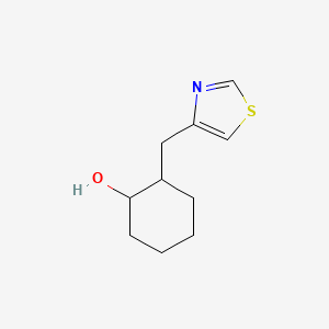 molecular formula C10H15NOS B13621446 2-(Thiazol-4-ylmethyl)cyclohexan-1-ol 
