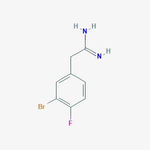 molecular formula C8H8BrFN2 B13621483 2-(3-Bromo-4-fluorophenyl)acetimidamide 