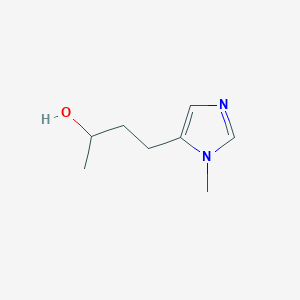 molecular formula C8H14N2O B13621491 alpha,1-Dimethyl-1H-imidazole-5-propanol 