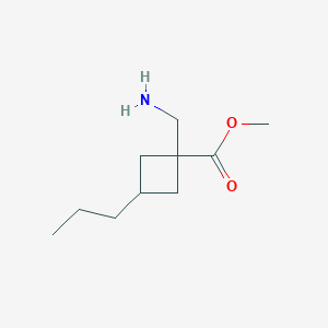 molecular formula C10H19NO2 B13621514 Methyl 1-(aminomethyl)-3-propylcyclobutane-1-carboxylate 