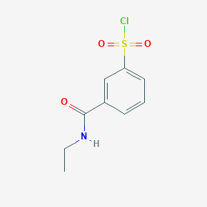 molecular formula C9H10ClNO3S B13621569 3-[(Ethylamino)carbonyl]benzenesulfonyl chloride 
