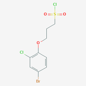 molecular formula C9H9BrCl2O3S B13621584 3-(4-Bromo-2-chlorophenoxy)propane-1-sulfonyl chloride 