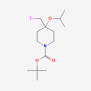 molecular formula C14H26INO3 B13621620 tert-Butyl 4-(iodomethyl)-4-isopropoxypiperidine-1-carboxylate 
