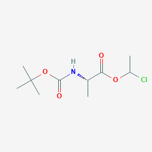 molecular formula C10H18ClNO4 B13621641 1-chloroethyl (2S)-2-{[(tert-butoxy)carbonyl]amino}propanoate 