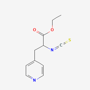 molecular formula C11H12N2O2S B13621655 Ethyl 2-isothiocyanato-3-(pyridin-4-yl)propanoate 