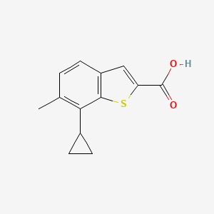 molecular formula C13H12O2S B13621658 7-Cyclopropyl-6-methylbenzo[b]thiophene-2-carboxylic acid 