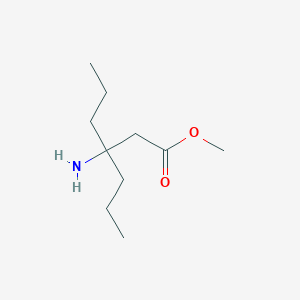 molecular formula C10H21NO2 B13621691 Methyl 3-amino-3-propylhexanoate 