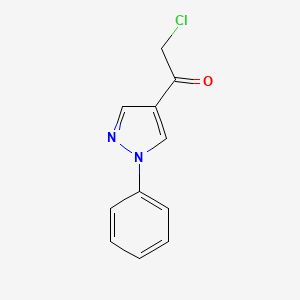 molecular formula C11H9ClN2O B13621694 2-Chloro-1-(1-phenyl-1h-pyrazol-4-yl)ethan-1-one 