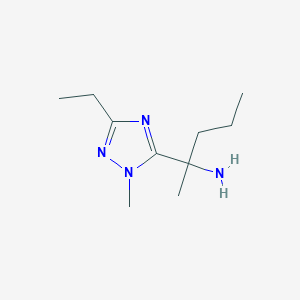 molecular formula C10H20N4 B13621720 2-(3-Ethyl-1-methyl-1h-1,2,4-triazol-5-yl)pentan-2-amine 