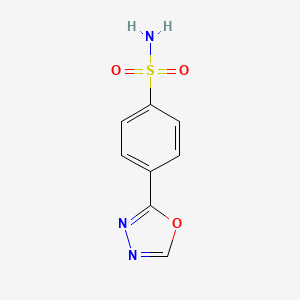 molecular formula C8H7N3O3S B13621728 4-(1,3,4-Oxadiazol-2-yl)benzenesulfonamide 