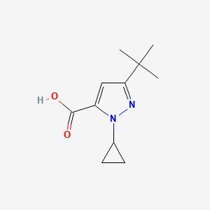molecular formula C11H16N2O2 B13621765 3-tert-butyl-1-cyclopropyl-1H-pyrazole-5-carboxylicacid 