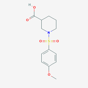 molecular formula C13H17NO5S B1362178 1-[(4-Methoxyphenyl)sulfonyl]piperidine-3-carboxylic acid CAS No. 377770-58-6