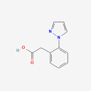 molecular formula C11H10N2O2 B13621794 2-[2-(1H-pyrazol-1-yl)phenyl]acetic acid 