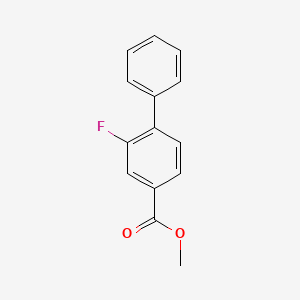 molecular formula C14H11FO2 B13621797 Methyl 3-fluoro-4-phenylbenzoate 