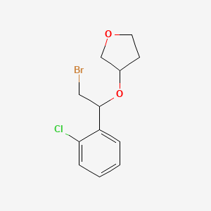 molecular formula C12H14BrClO2 B13621806 3-[2-Bromo-1-(2-chlorophenyl)ethoxy]oxolane 