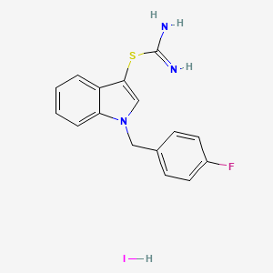 molecular formula C16H15FIN3S B1362181 1-(4-Fluorobenzyl)-1H-indol-3-yl imidothiocarbamate hydroiodide 