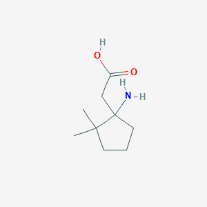 molecular formula C9H17NO2 B13621842 2-(1-Amino-2,2-dimethylcyclopentyl)acetic acid 