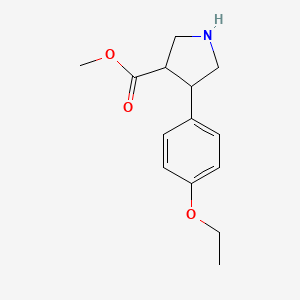 molecular formula C14H19NO3 B13621866 Methyl 4-(4-ethoxyphenyl)pyrrolidine-3-carboxylate 