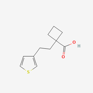 molecular formula C11H14O2S B13621869 1-(2-(Thiophen-3-yl)ethyl)cyclobutane-1-carboxylic acid 